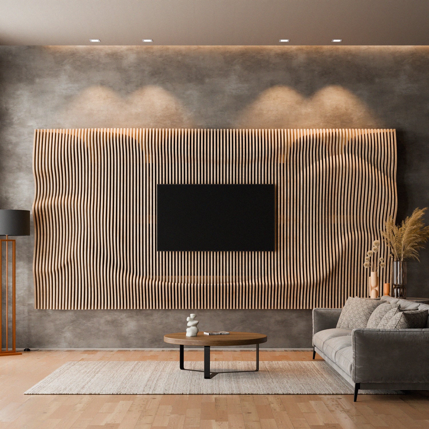 Parametric 3D Wood Wall Art TV Wall