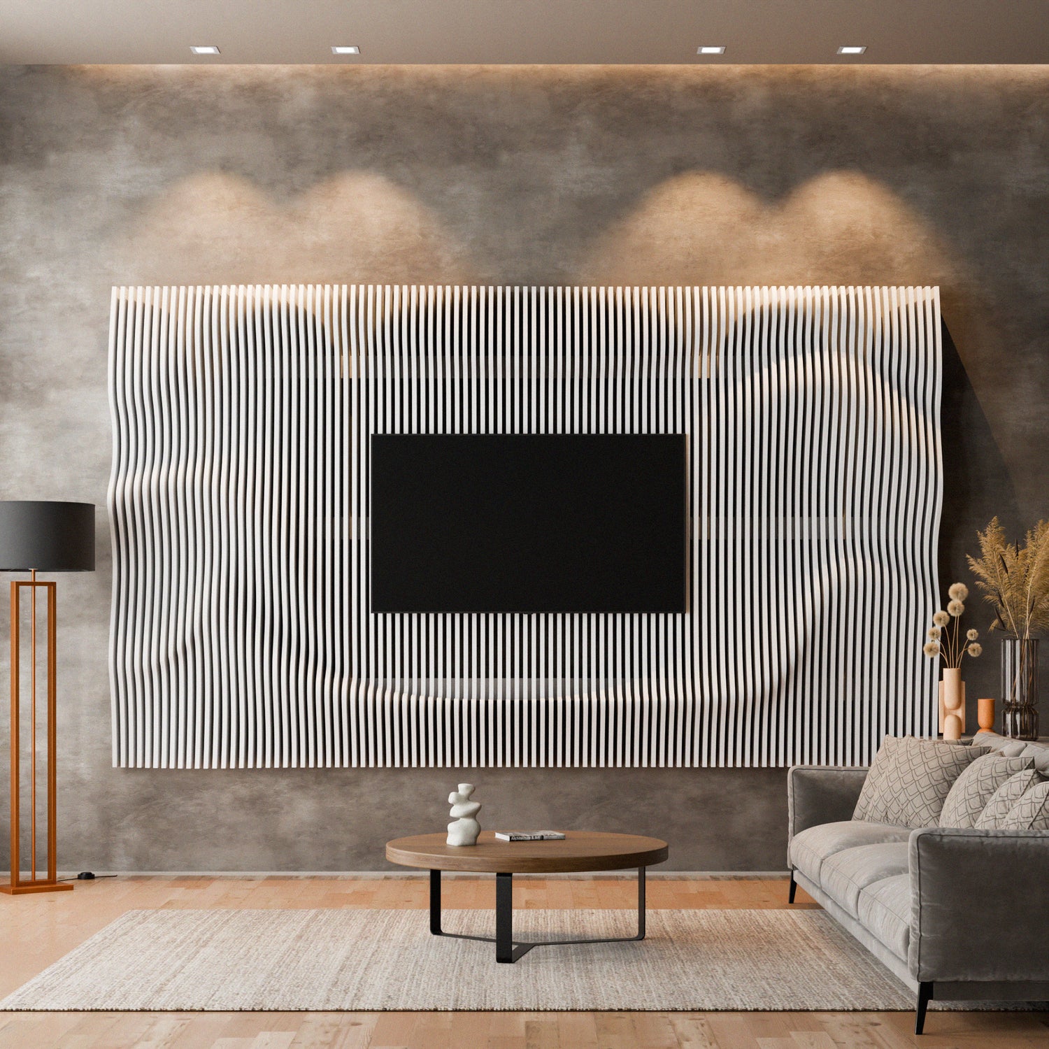 Parametric 3D Wood Wall Art TV Wall