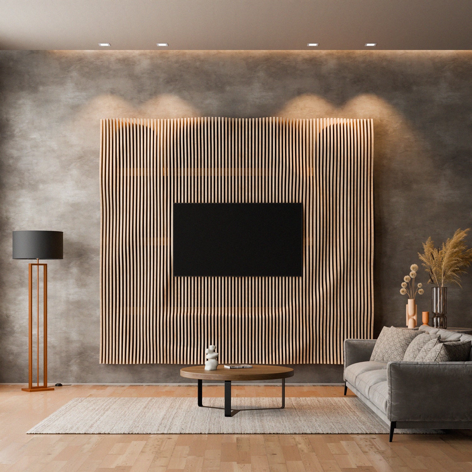Parametric 3D Wood Wall Art TV Wall