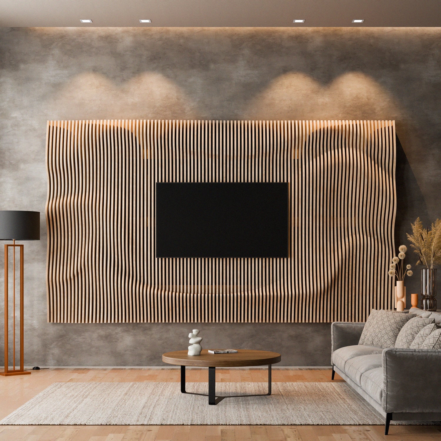 Parametric 3D Wood Wall Art TV Wall