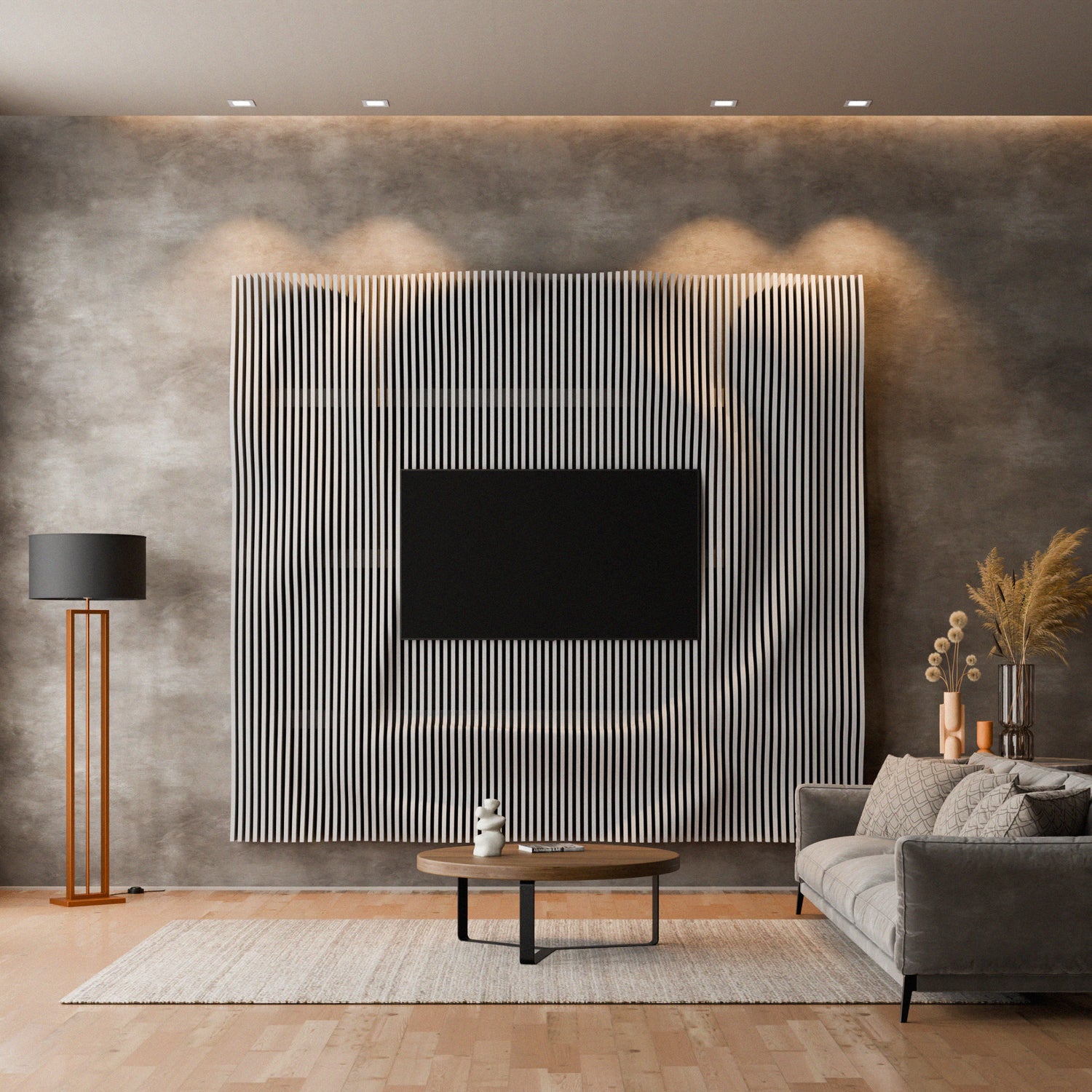Parametric 3D Wood Wall Art TV Wall
