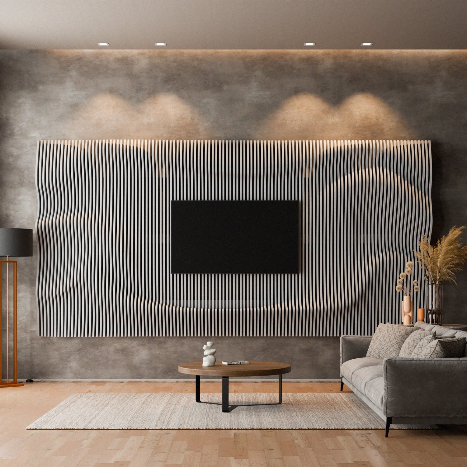 Parametric 3D Wood Wall Art TV Wall