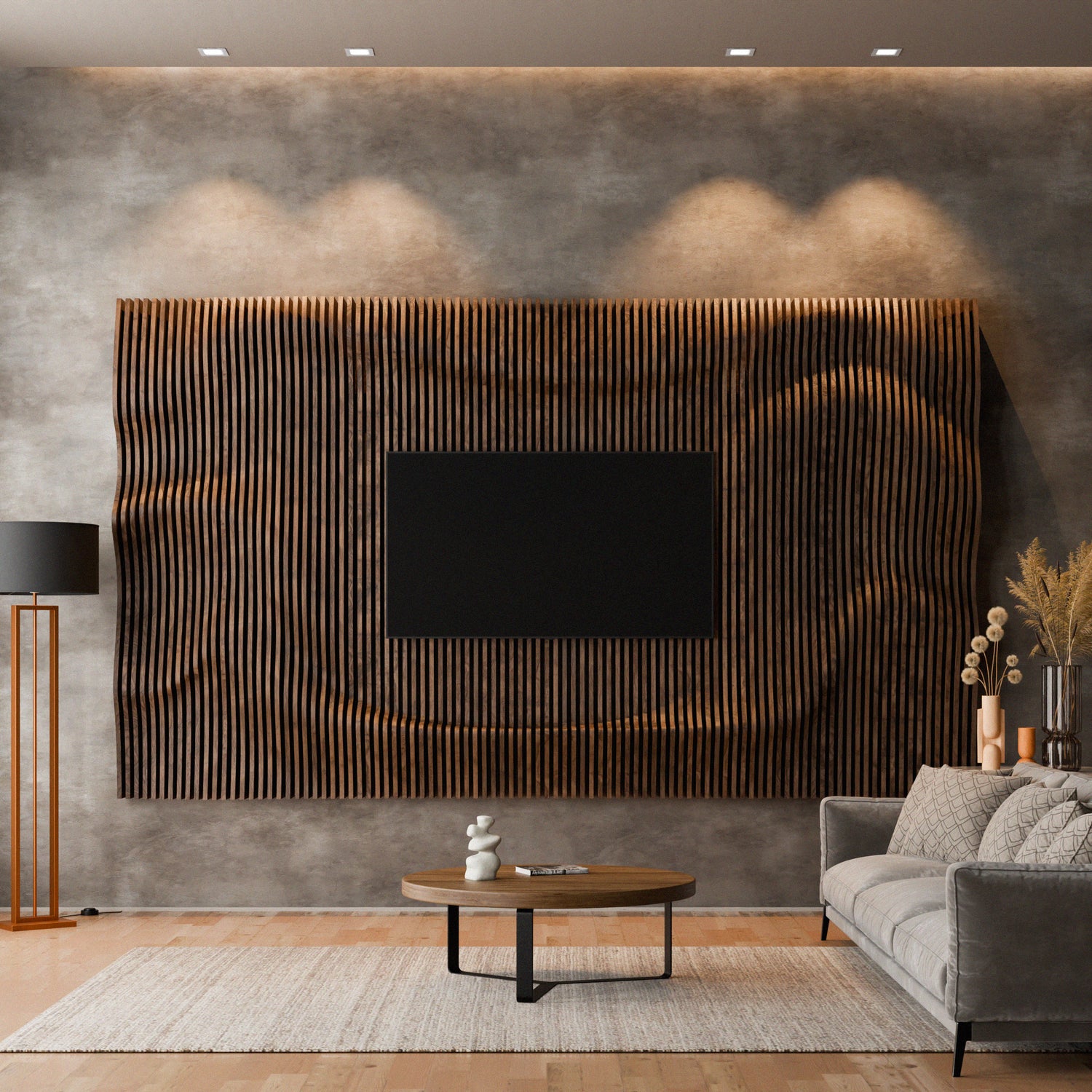 Parametric 3D Wood Wall Art TV Wall