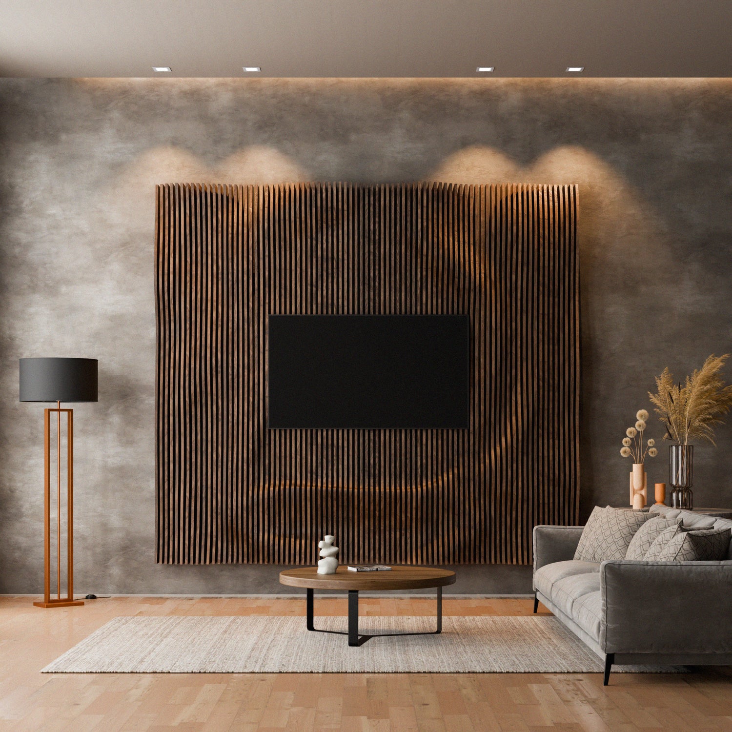 Parametric 3D Wood Wall Art TV Wall