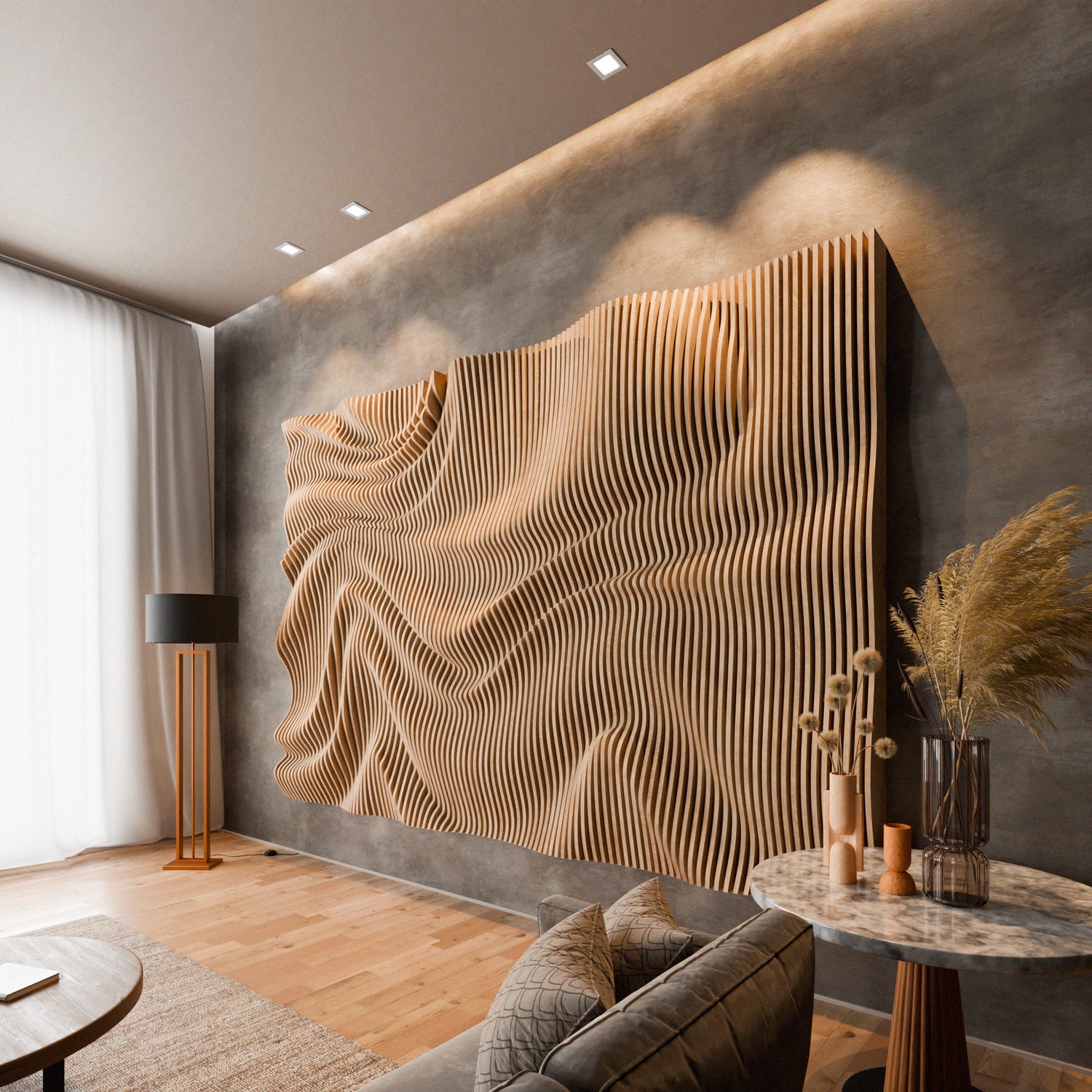 Parametric 3D Wood Wall Art Backdrop