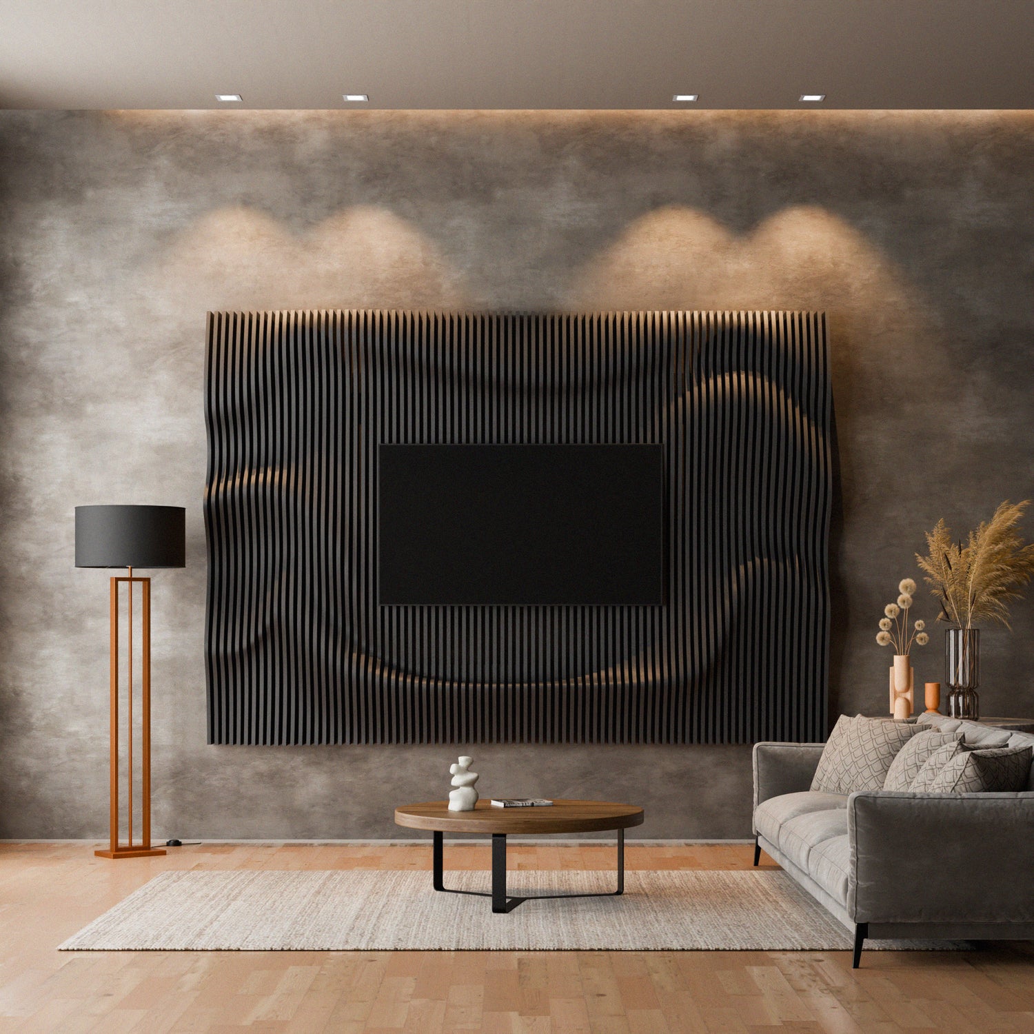 Parametric 3D Wood Wall Art TV Wall 