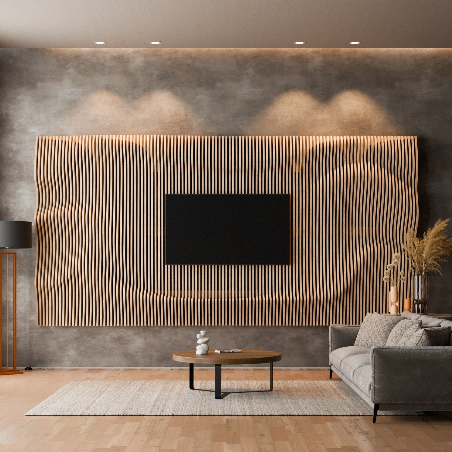 Parametric 3D Wood Wall Art TV Wall 