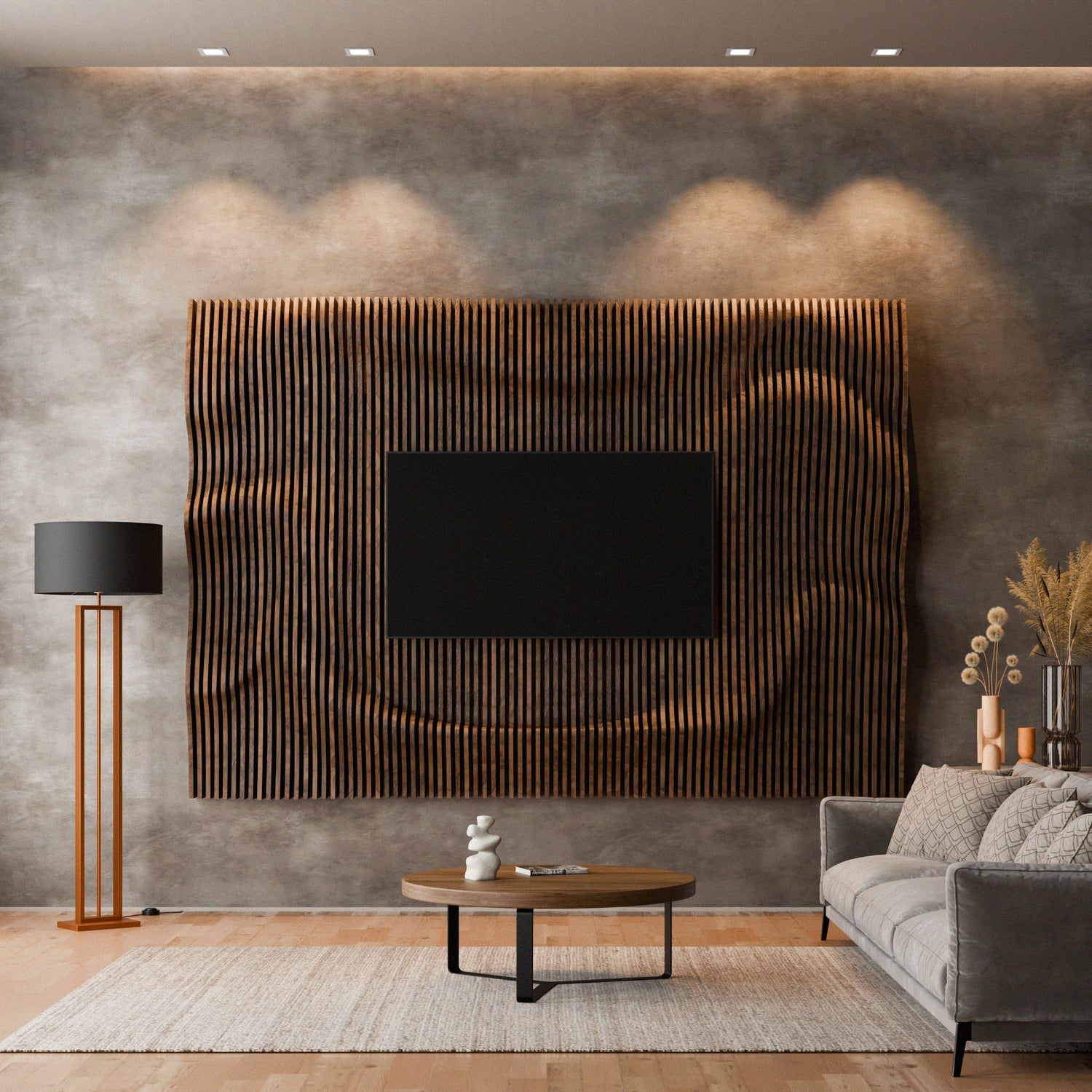 Parametric 3D Wood Wall Art TV Wall 