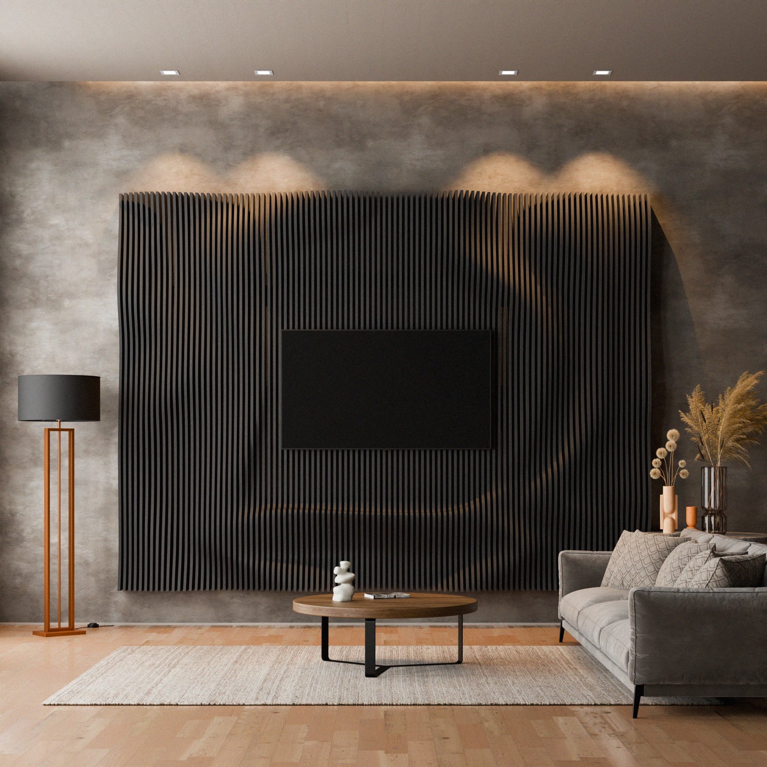 Parametric 3D Wood Wall Art TV Wall  