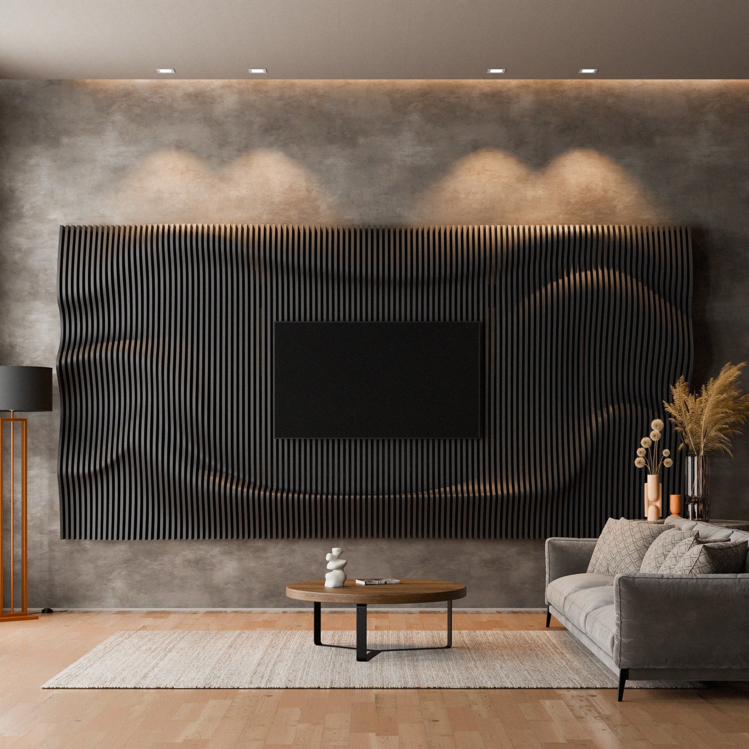 Parametric 3D Wood Wall Art TV Wall 