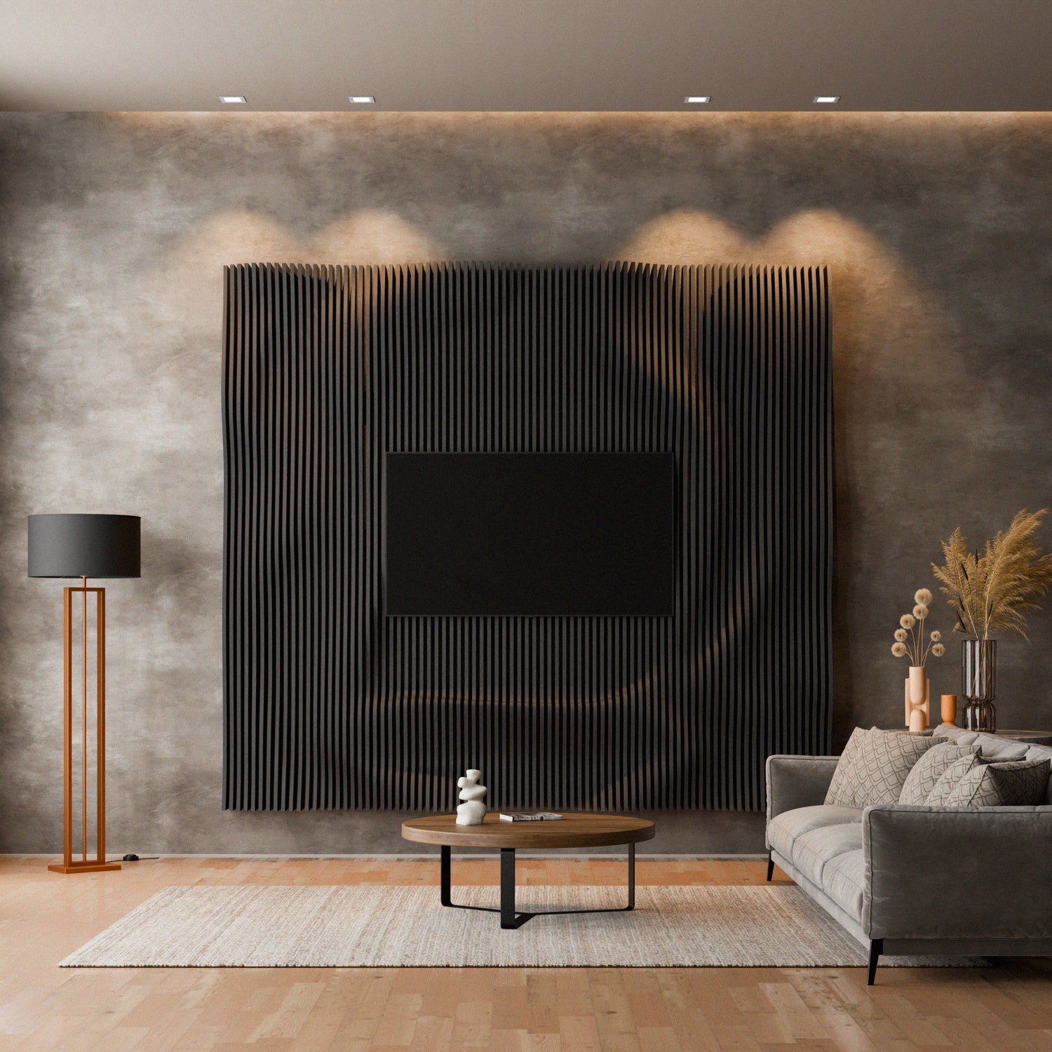 Parametric 3D Wood Wall Art TV Wall  