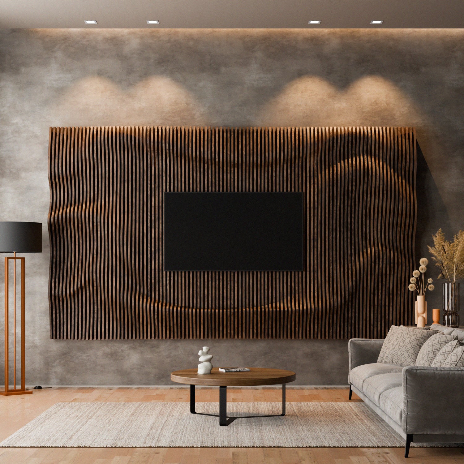 Parametric 3D Wood Wall Art TV Wall 