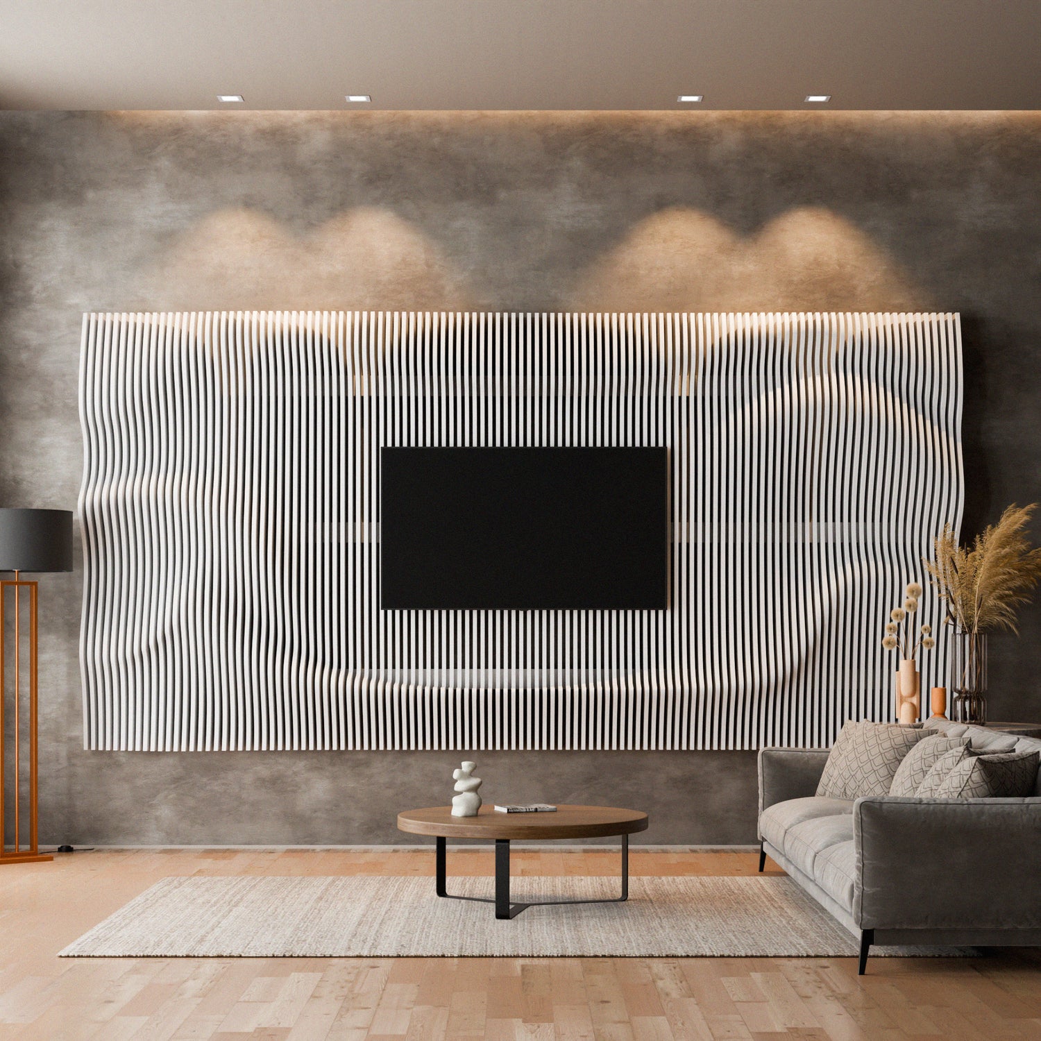 Parametric 3D Wood Wall Art TV Wall 