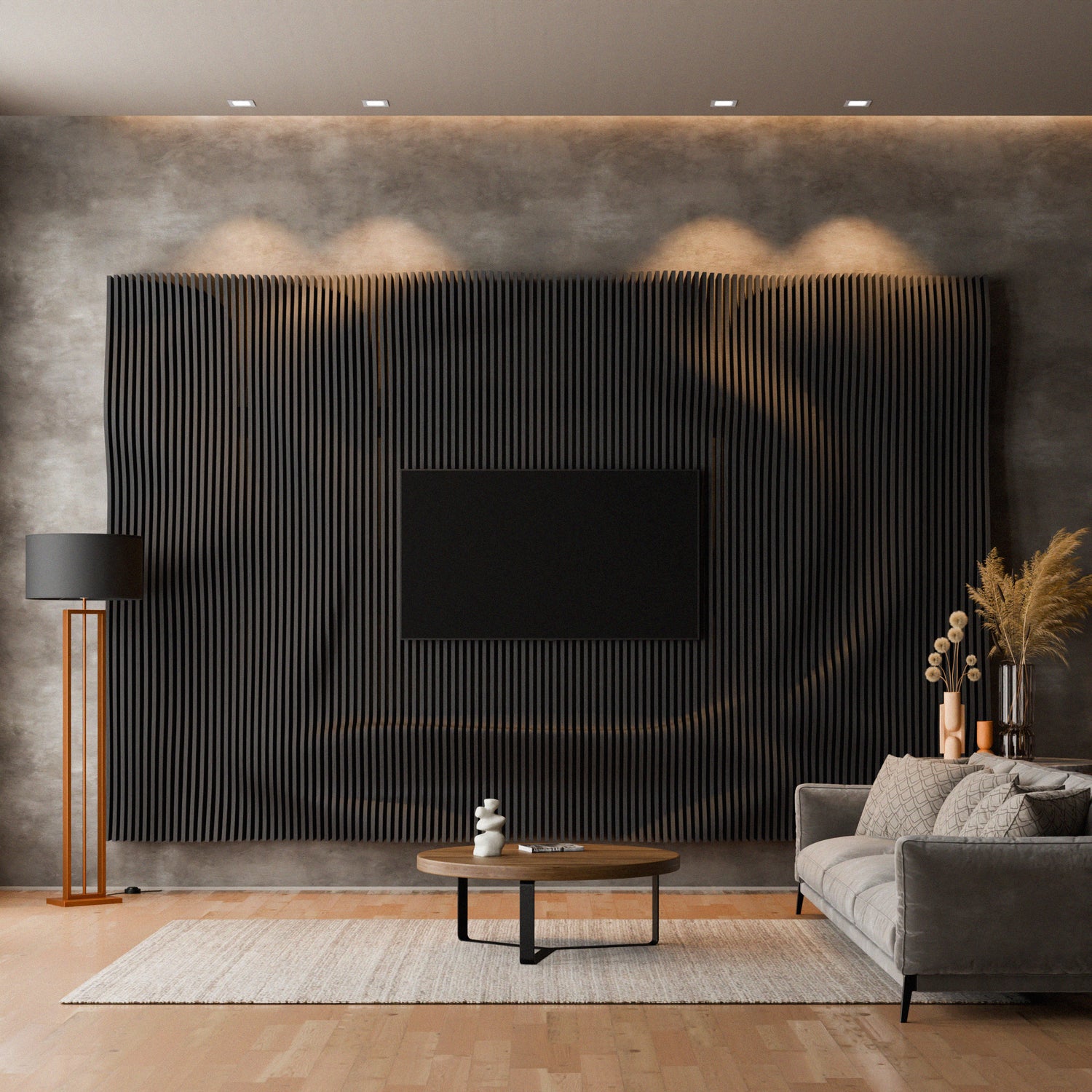 Parametric 3D Wood Wall Art TV Wall  