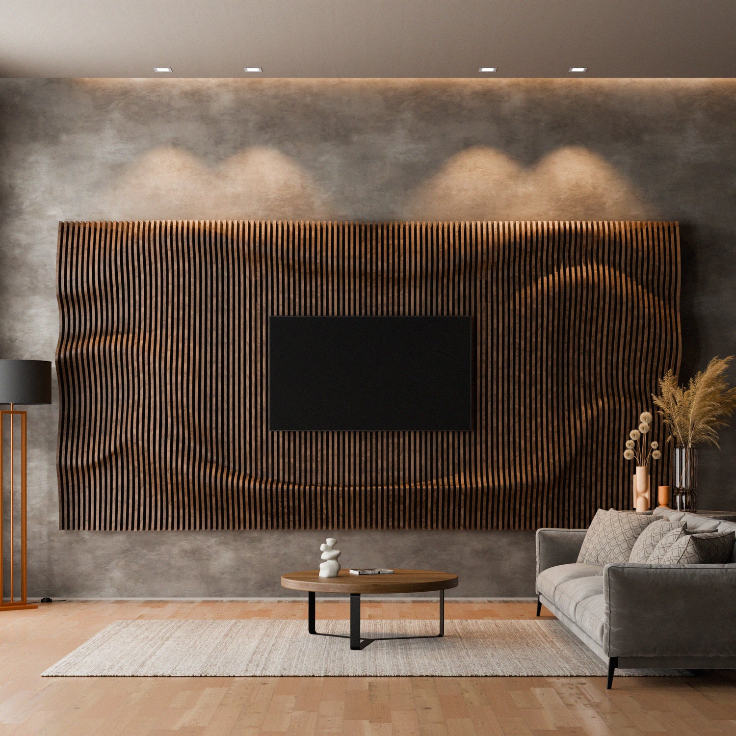 Parametric 3D Wood Wall Art TV Wall 