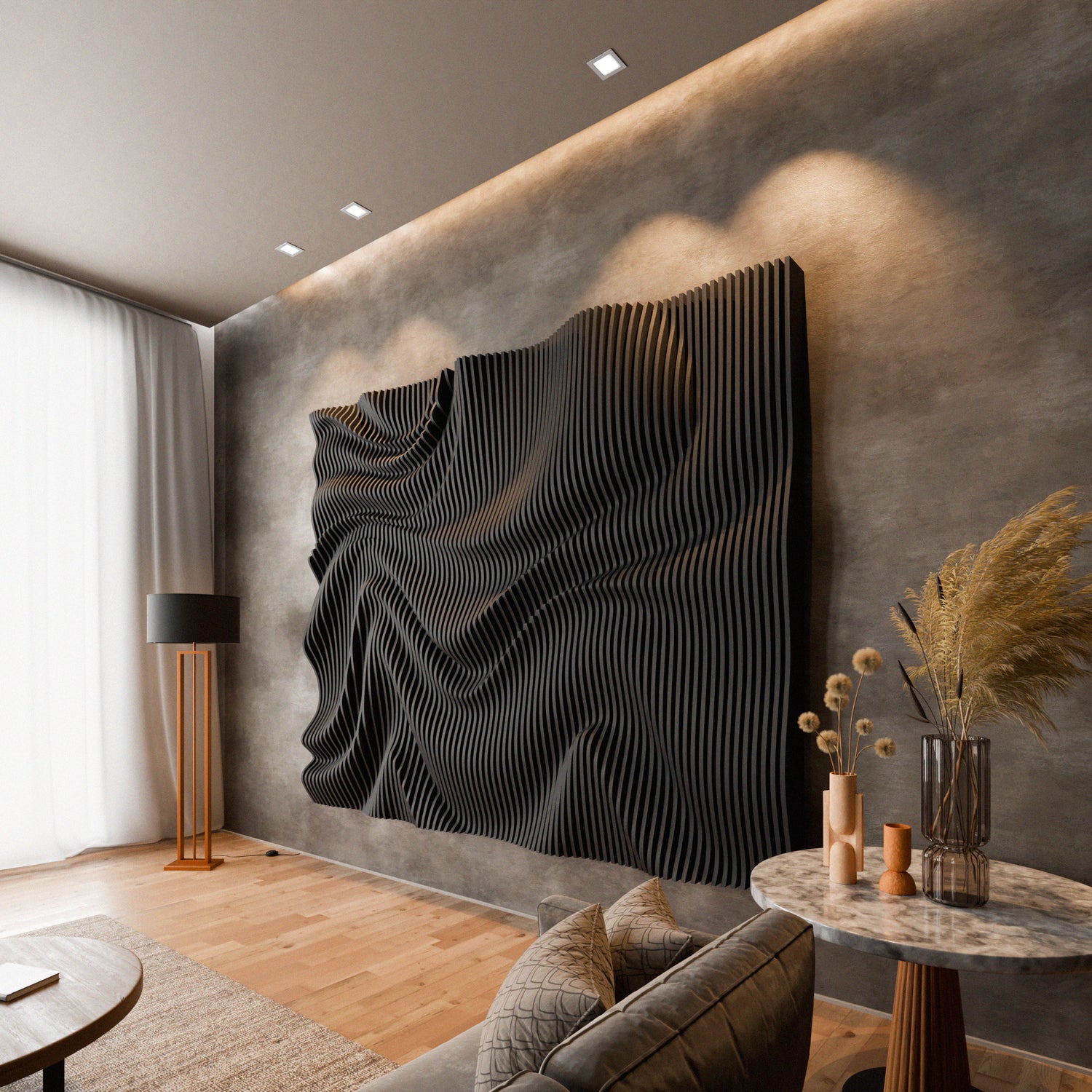 Parametric 3D Wood Wall Art Backdrop 