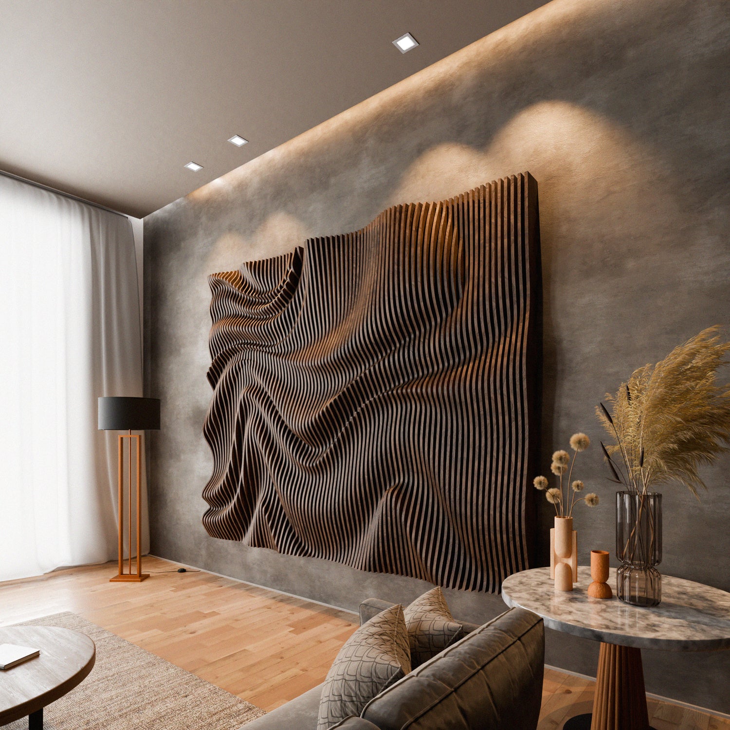 Parametric 3D Wood Wall Art Backdrop 