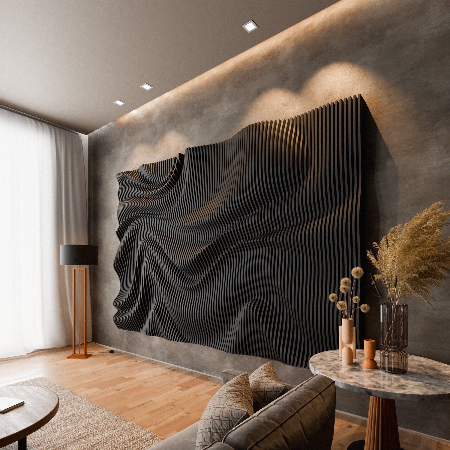 Parametric 3D Wood Wall Art Backdrop 