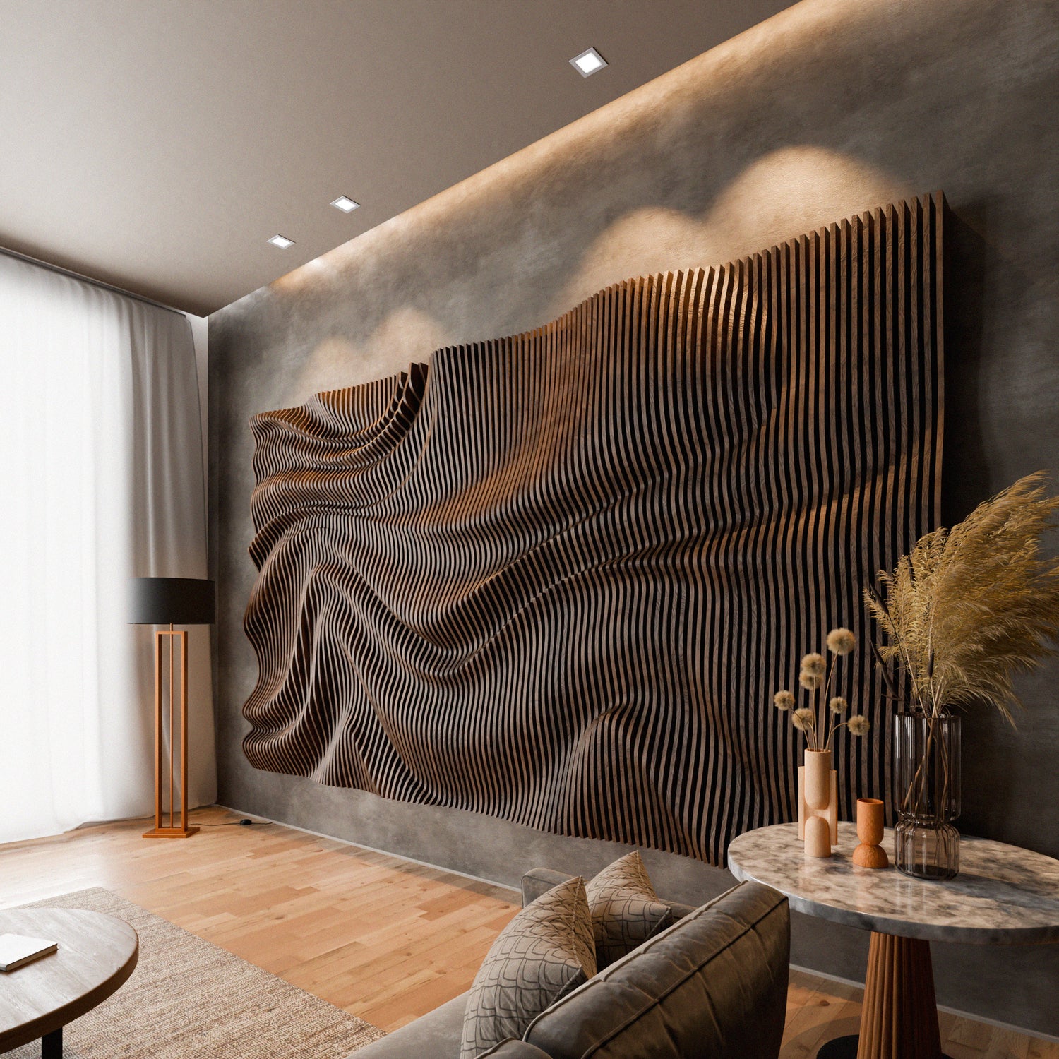 Parametric 3D Wood Wall Art Backdrop 