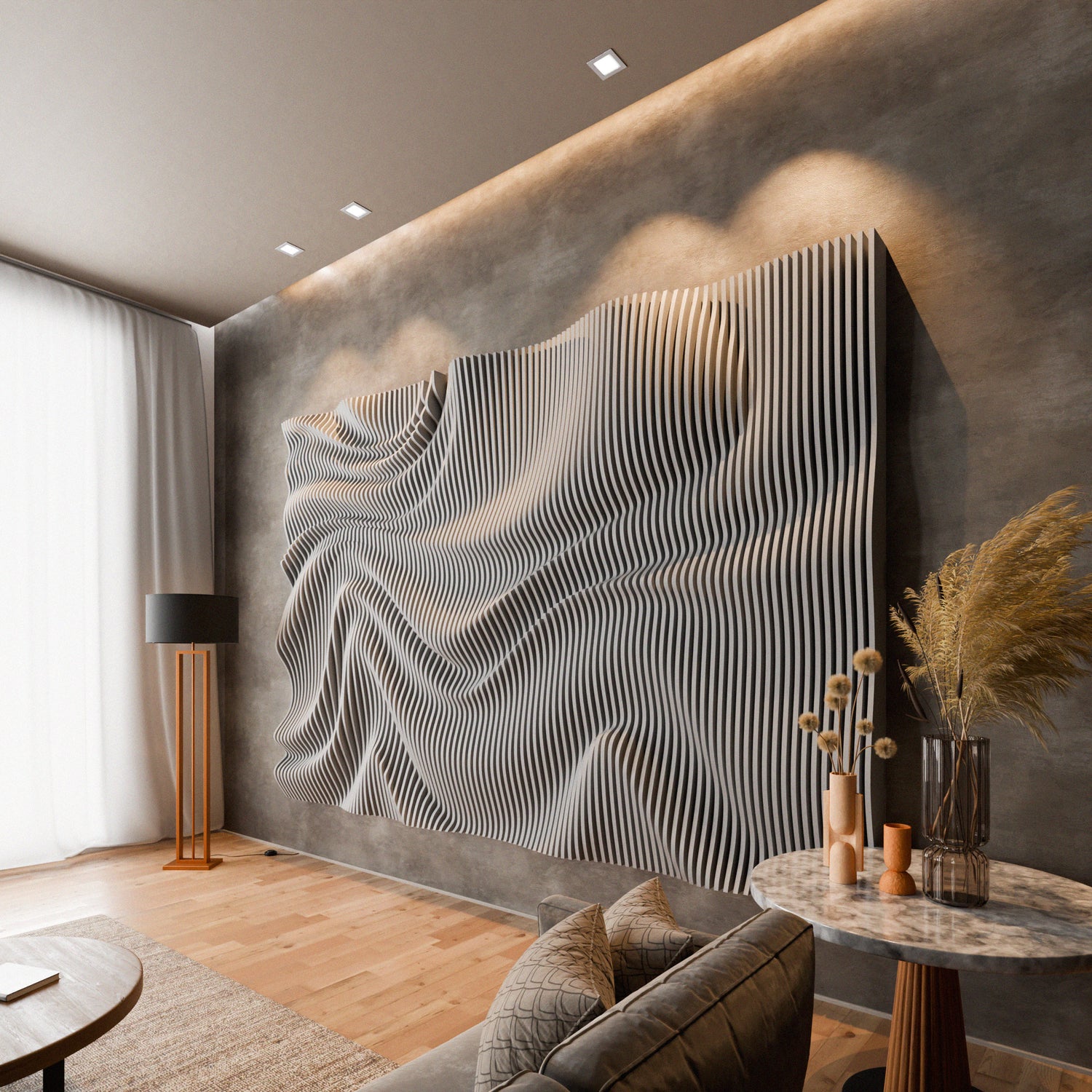 Parametric 3D Wood Wall Art Backdrop 