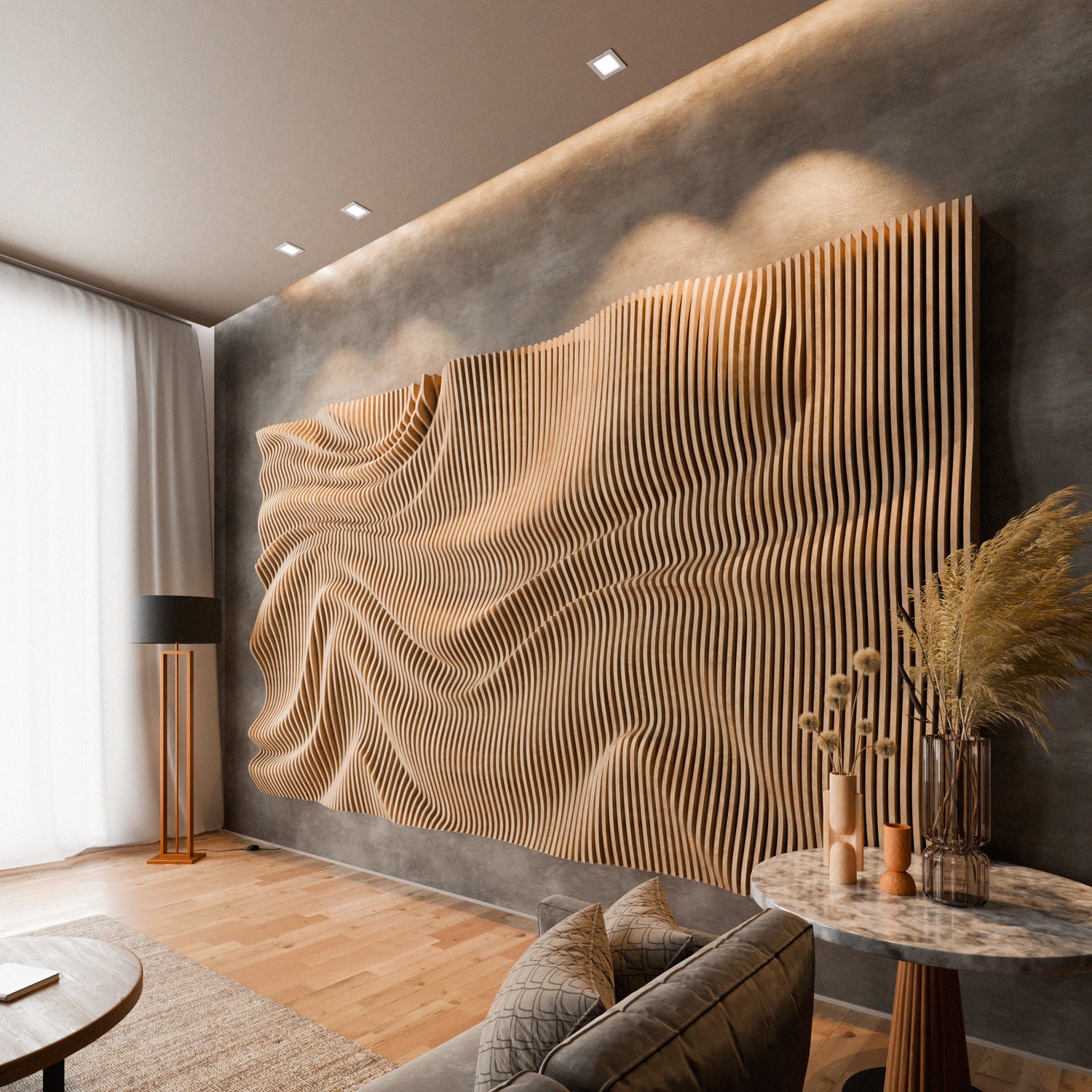 Parametric 3D Wood Wall Art Backdrop 