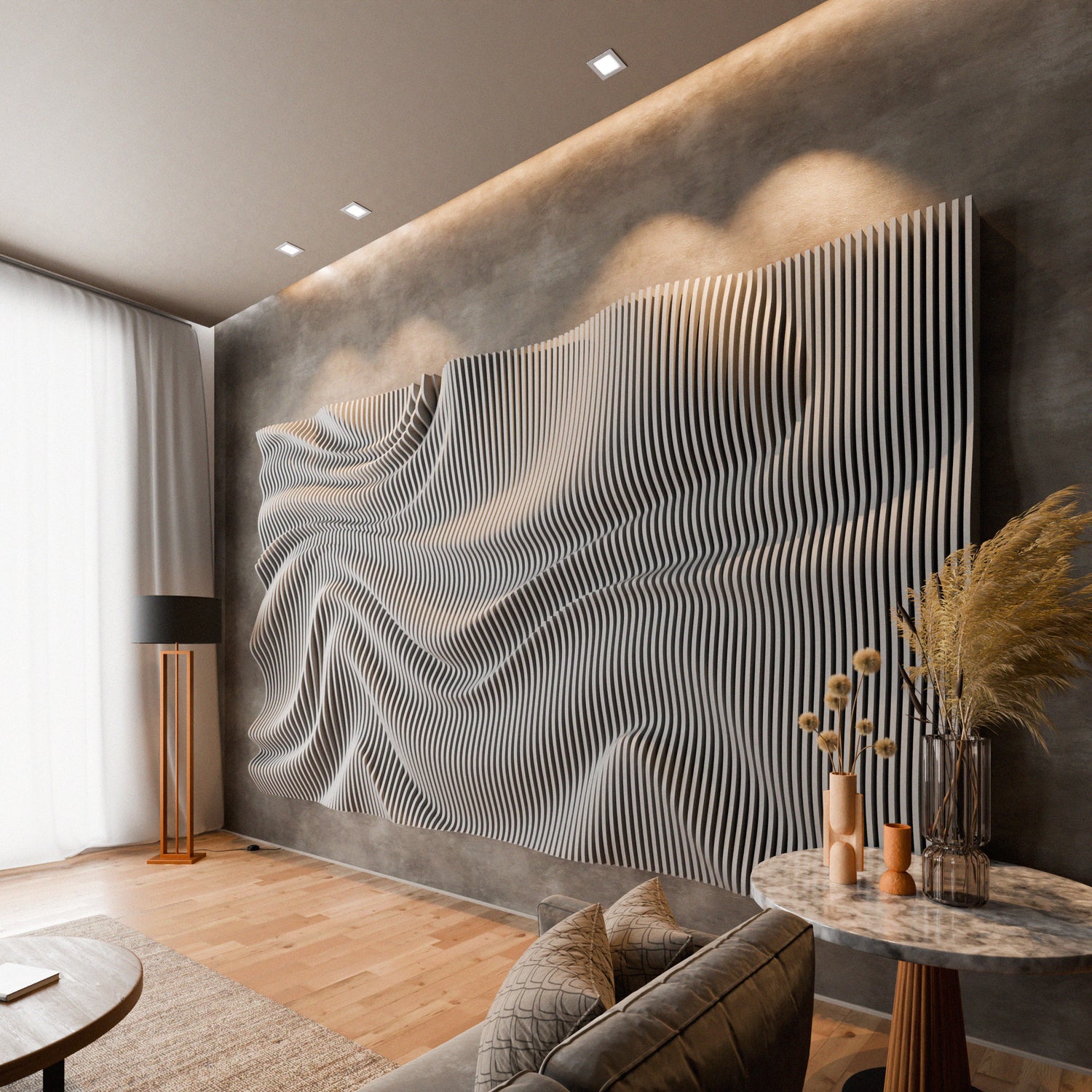 Parametric 3D Wood Wall Art Backdrop 