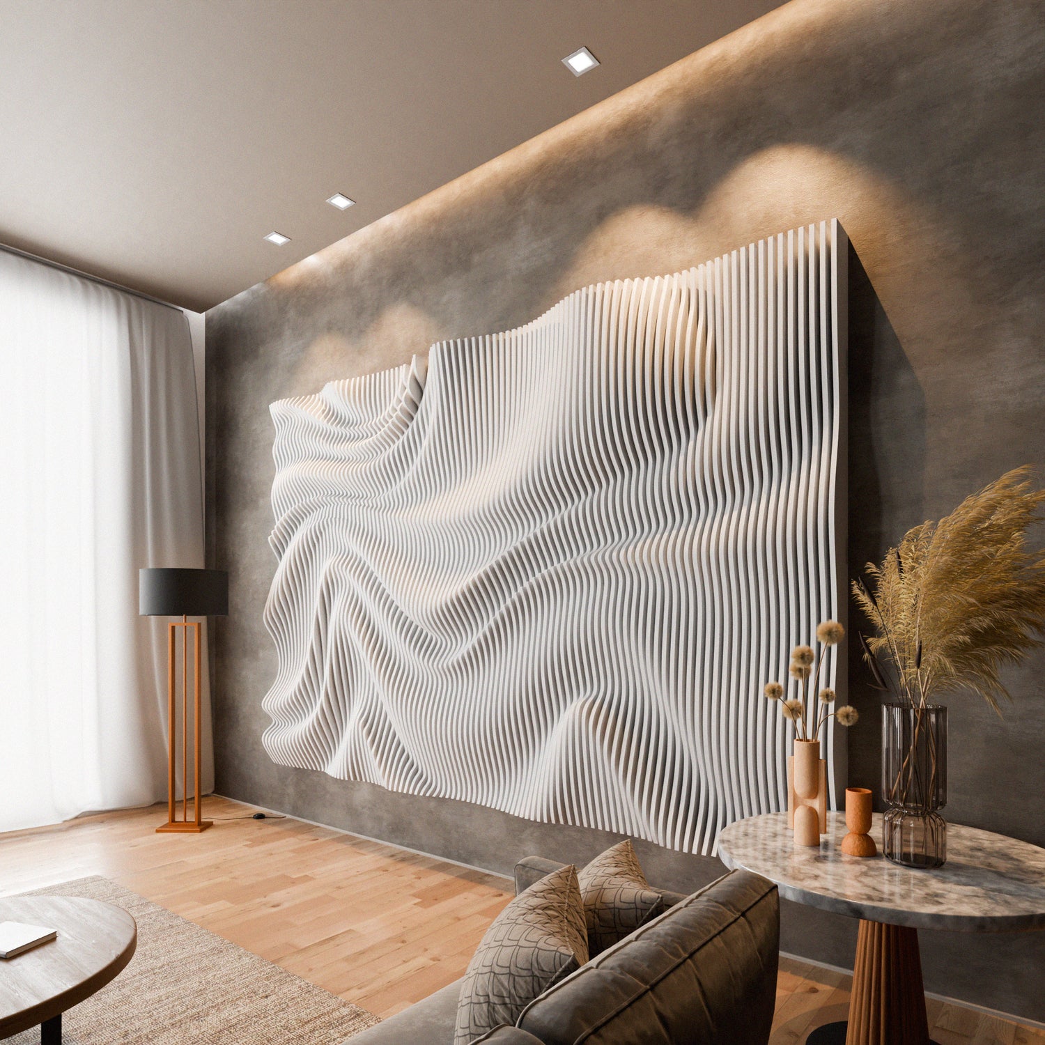 Parametric 3D Wood Wall Art Backdrop 