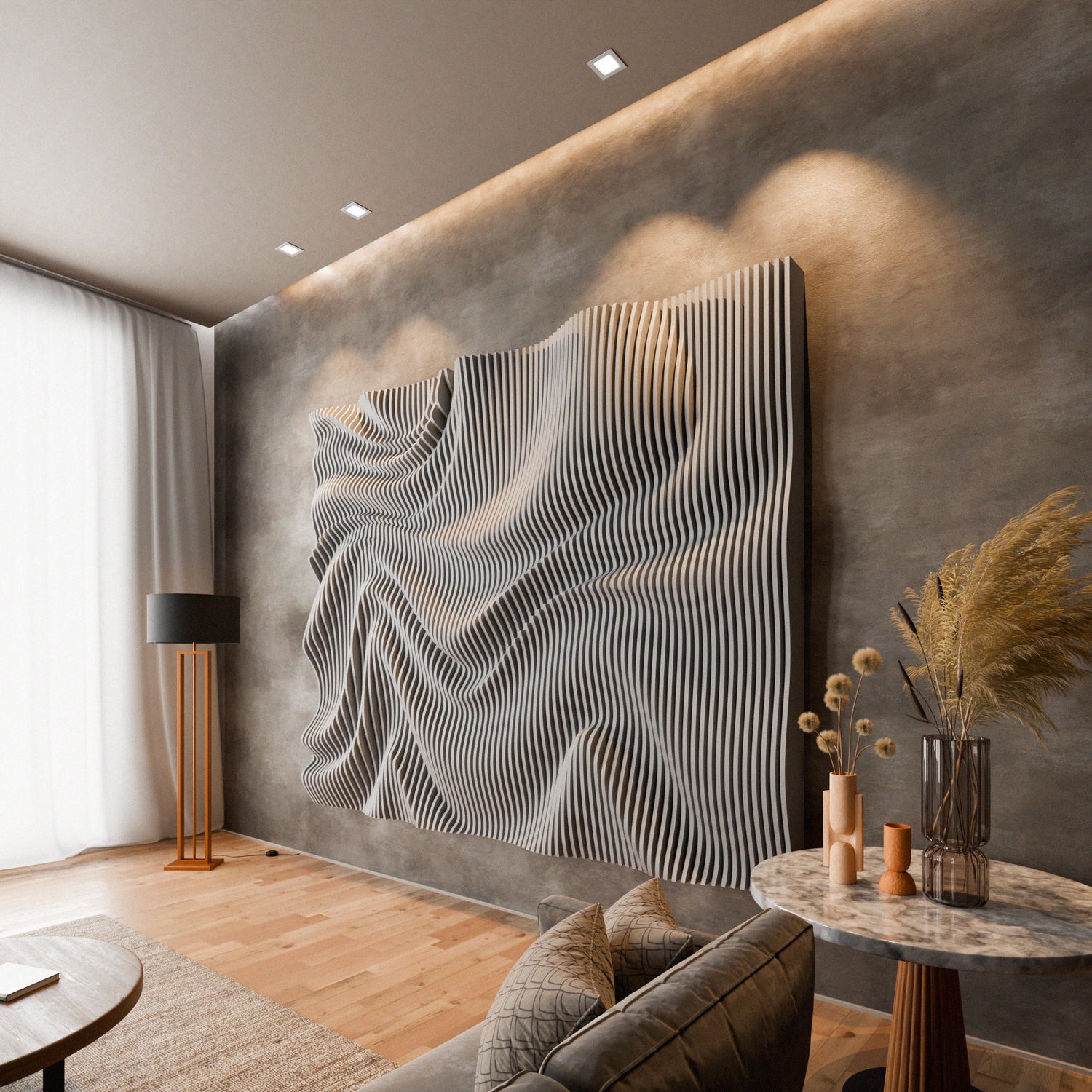 Parametric 3D Wood Wall Art Backdrop 