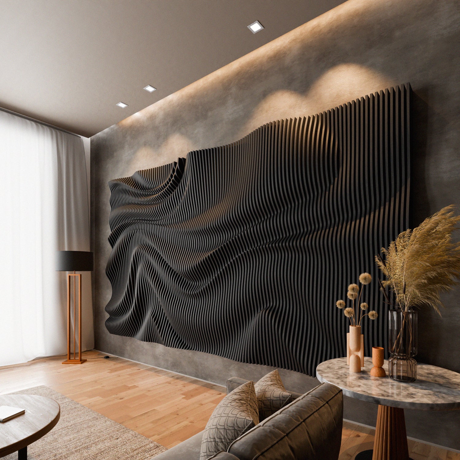 Parametric 3D Wood Wall Art Backdrop 