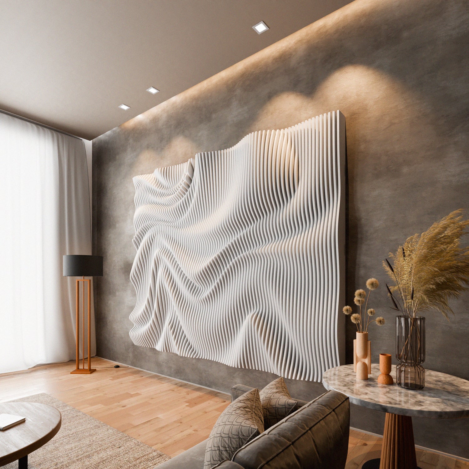 Parametric 3D Wood Wall Art Backdrop 