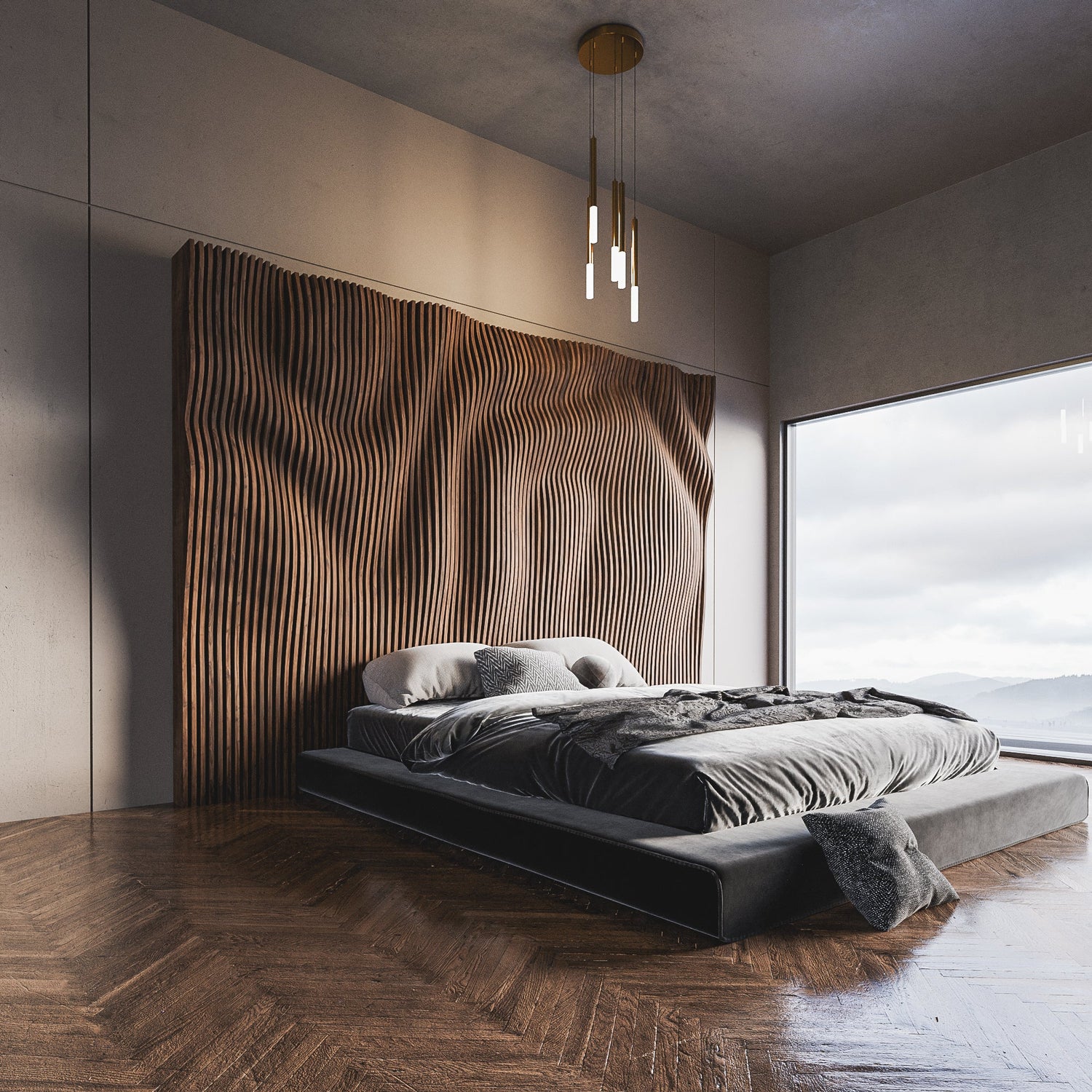 Parametric 3D Wood Wall Art Headboard 