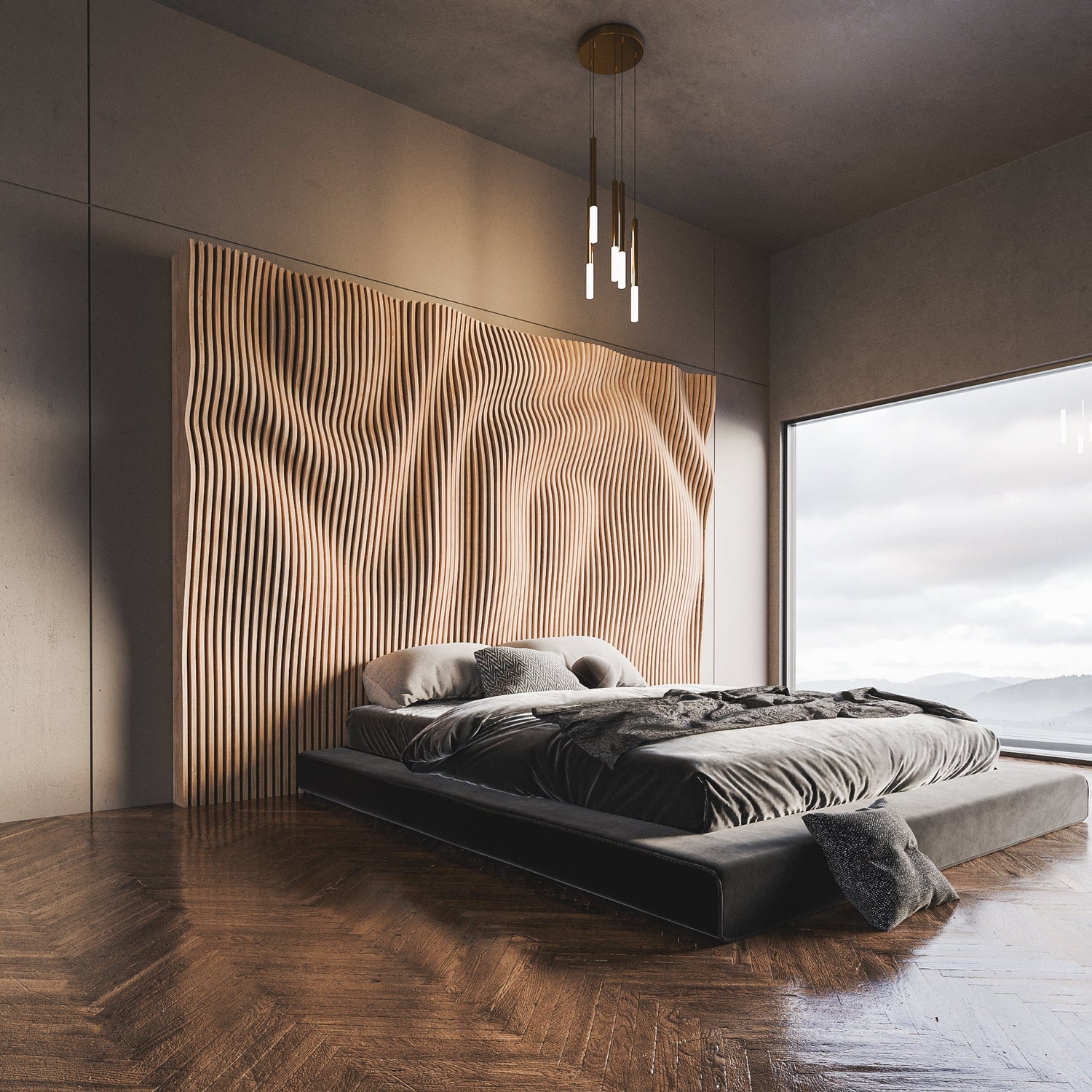 Parametric 3D Wood Wall Art Headboard 