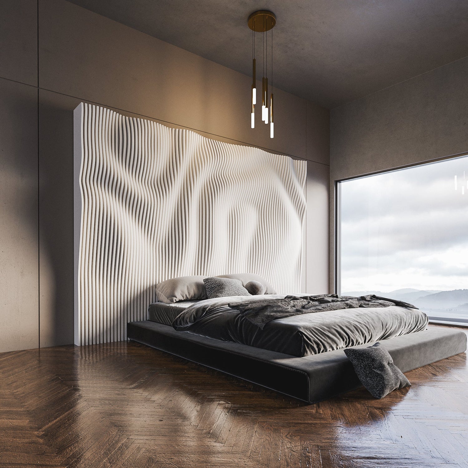 Parametric 3D Wood Wall Art Headboard 