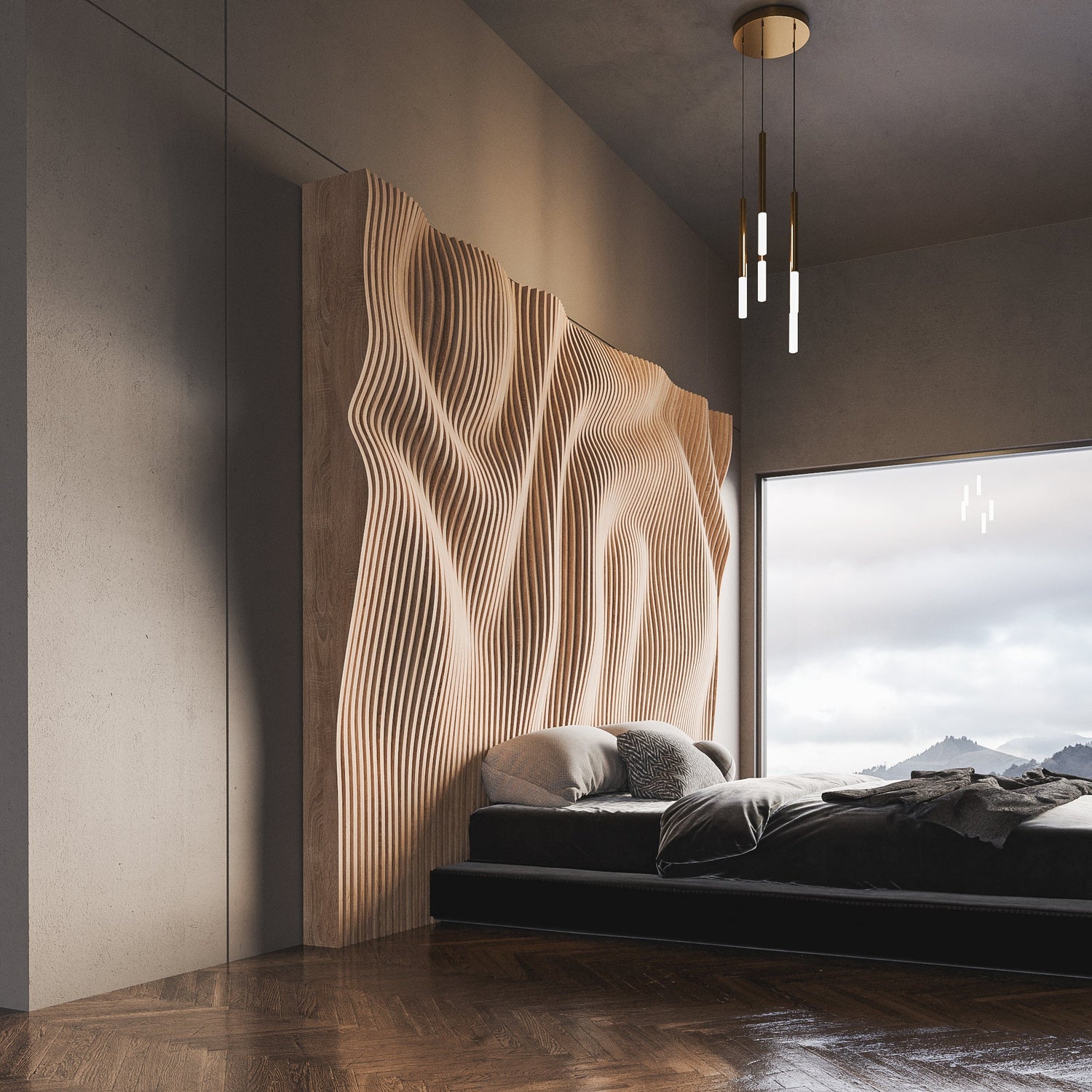 Parametric 3D Wood Wall Art Headboard 