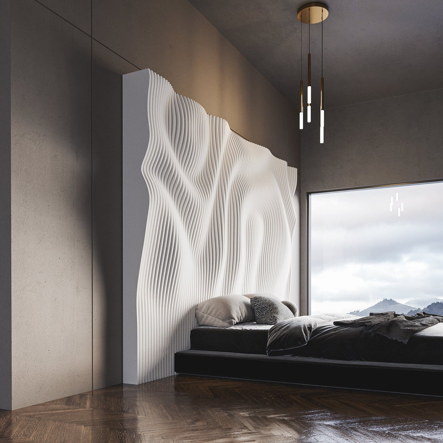 Parametric 3D Wood Wall Art Headboard 