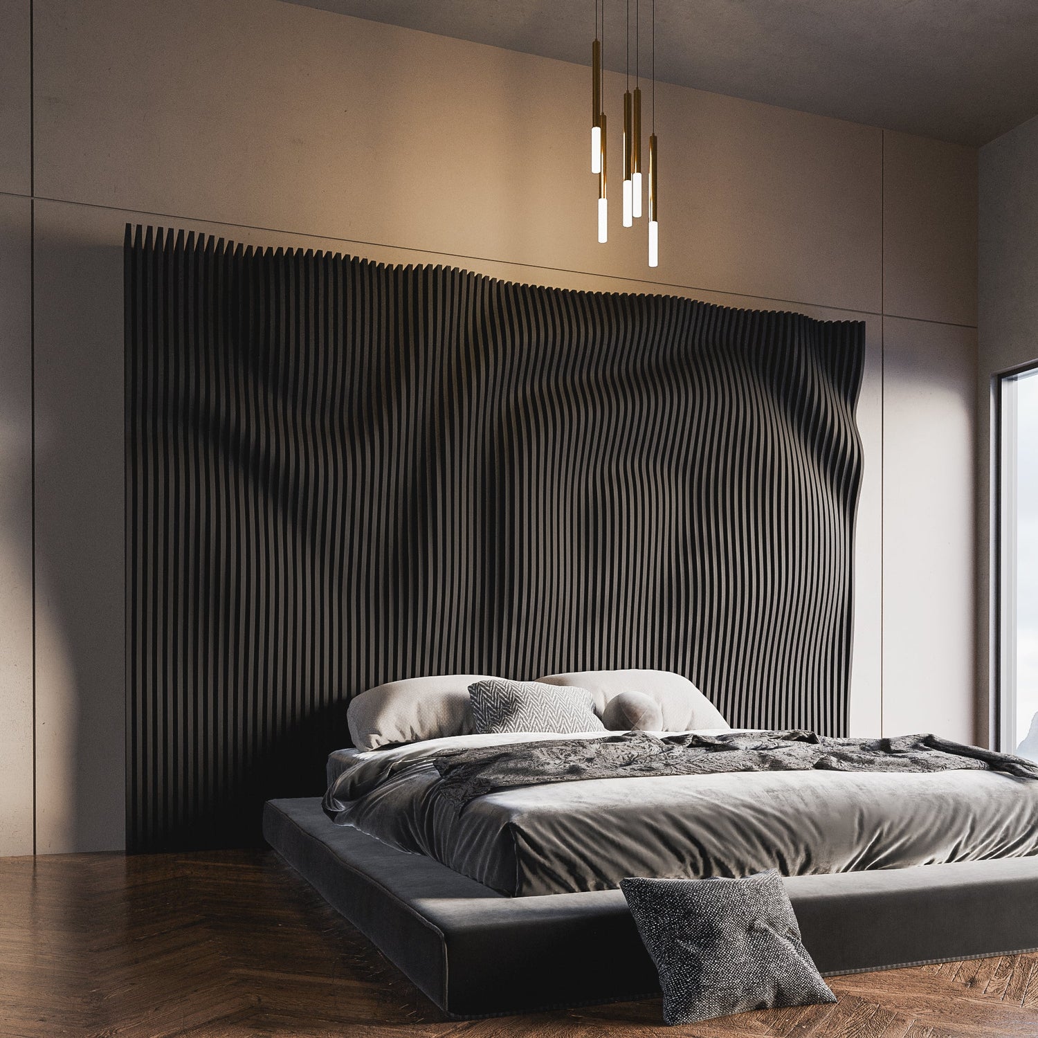 Parametric 3D Wood Wall Art Headboard 