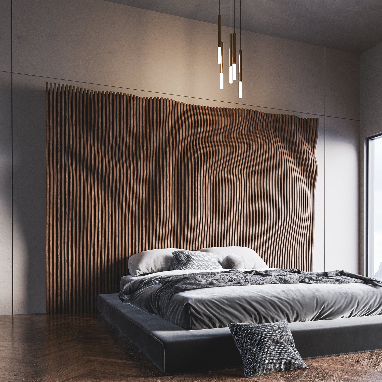 Parametric 3D Wood Wall Art Headboard 